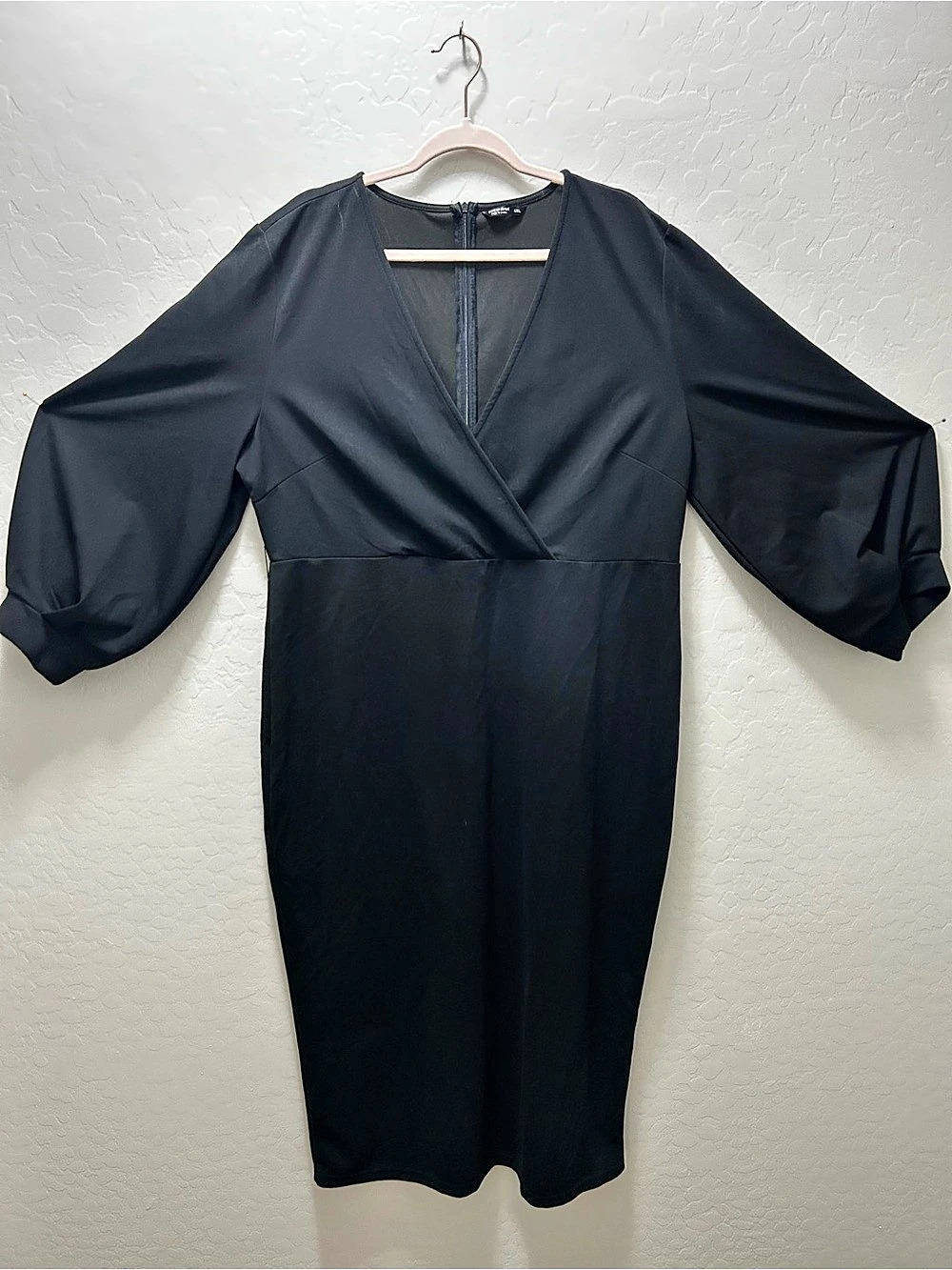 SHEIN CURVE Black Wrap Maxi Dress Size 4XL Like New